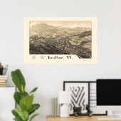 Ludlow, VT Panorama Map - 1885 Poster (Thuiskantoor)