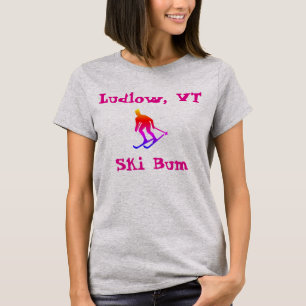 Ludlow, VT, Rainbow Ski Bum (Vermont Skiën) T-shirt