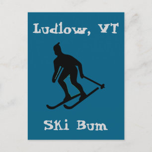 Ludlow, VT Ski Bum (Green Mountain Vermont Skiën) Feestdagenkaart