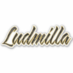 Ludmilla or noir autocollant lettrage Stickers