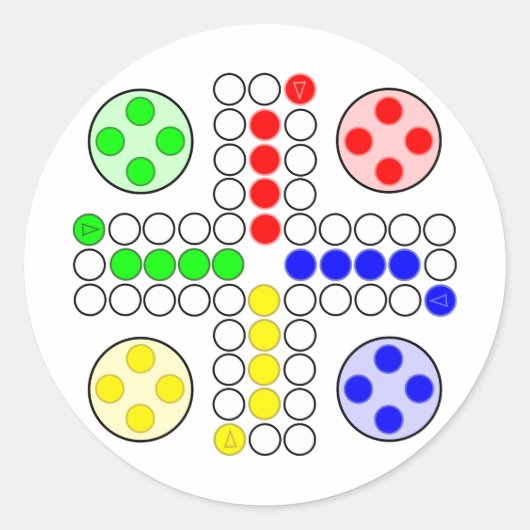 Ludo Classic Board Game Ronde Sticker (Voorkant)