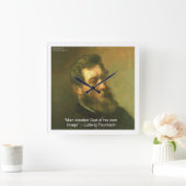 Ludwig Feurbach & Atheïst Quote Wall klok (Huis)