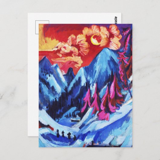 Ludwig Kirchner Winterlandschap in Moonlight Briefkaart (Voorkant / Achterkant)