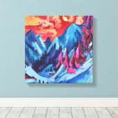 Ludwig Kirchner Winterlandschap in Moonlight Canvas Afdruk (Insitu (Houten vloer))