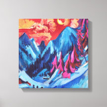 Ludwig Kirchner Winterlandschap in Moonlight