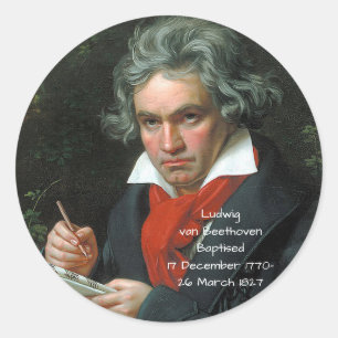 Ludwig van Beethoven, 1820 Ronde Sticker