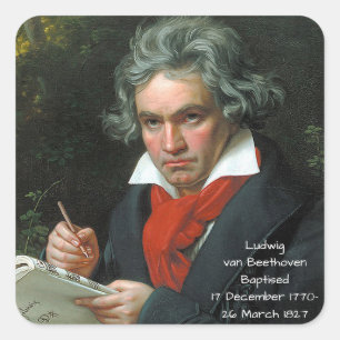 Ludwig van Beethoven, 1820 Vierkante Sticker