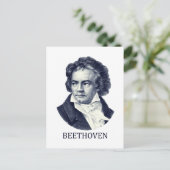 Ludwig van Beethoven, blauw Briefkaart (Staand voorkant)