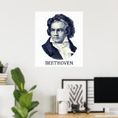 Ludwig van Beethoven, blauw Poster (Thuiskantoor)