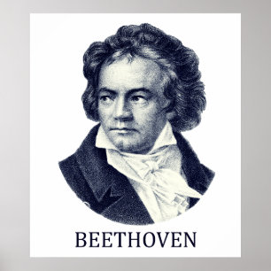 Ludwig van Beethoven, blauw Poster
