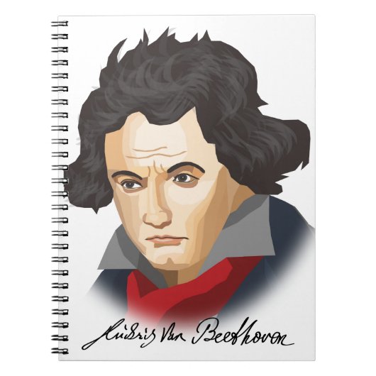 Ludwig van Beethoven im Cartoon Stil Notitieboek (Voorkant)