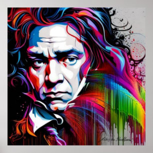 Ludwig van Beethoven Levendige Unieke 40"x40" Poster