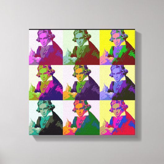 Ludwig Van Beethoven Pop Art Canvas Afdruk (Voorkant)