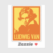 Ludwig Van Beethoven Pop Art Custom Cut Vinyl Sticker (Vel)