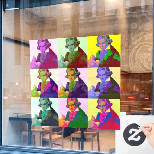Ludwig Van Beethoven Pop Art Raamsticker (Cafe Raam)