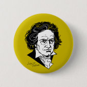 Ludwig van Beethoven Ronde Button 5,7 Cm (Voorkant)