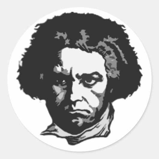 Ludwig Van Beethoven Ronde Sticker (Voorkant)