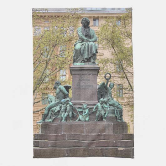 Ludwig Van Beethoven standbeeld Theedoek (Verticaal)