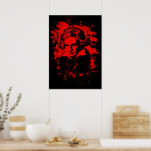 Ludwig Van Beethoven Tribute (red) Poster (Keuken)