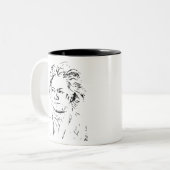 Ludwig van Beethoven Tweekleurige Koffiemok (Voorkant links)