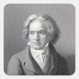 Ludwig van Beethoven Vierkante Sticker