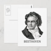 Ludwig van Beethoven, zwart Briefkaart (Voorkant / Achterkant)