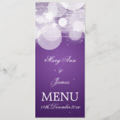 Lueur de menu de mariage et pourpre élégants (Dos)