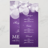 Lueur de menu de mariage et pourpre élégants (Devant / Derrière)