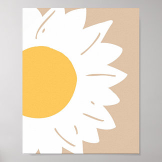 Lueur de Tournesol – Art mural floral minimaliste