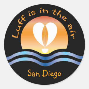 Luffers Sunset_Luff is in de lucht San Diego Ronde Sticker