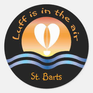 Luffers Sunset_Luff is in de lucht St. Barts Ronde Sticker