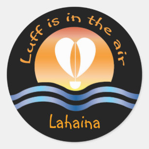 Luffers Sunset_Luff is in de lucht van Lahaina Ronde Sticker