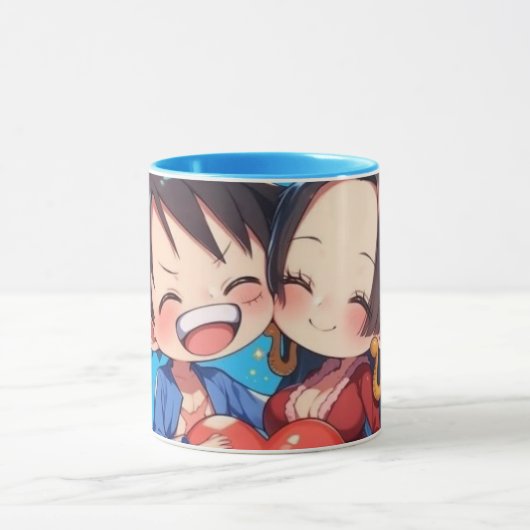 Luffy & Boa Hancock Anime Mug Mok (Midden)