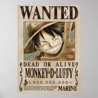 LUFFY One Piece Gezocht Poster