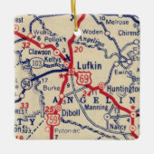 Lufkin TX kaart Keramisch Ornament (Voorkant)