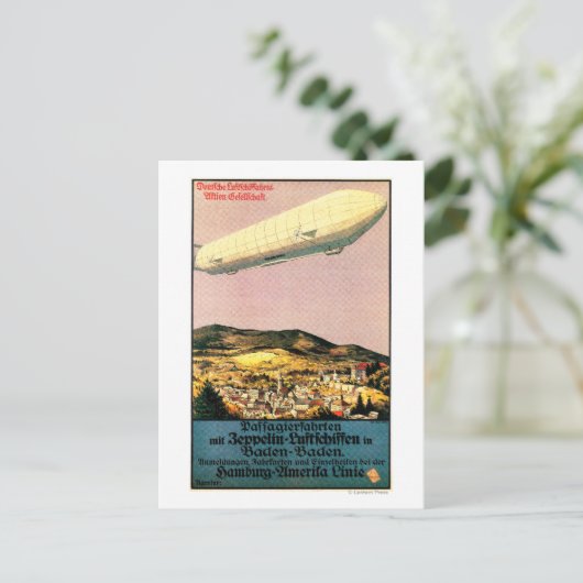 Luftschiff Zeppelin Luchthaven over het Poster van Briefkaart (Staand voorkant)