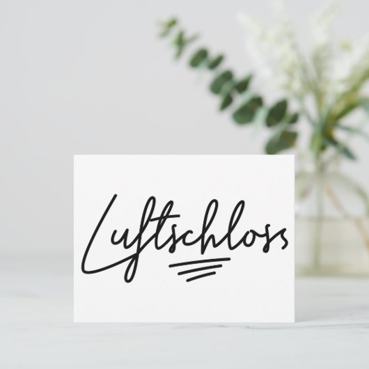 Luftschloss, Duits woord, luchtkasten, dagdromen Feestdagenkaart (Staand voorkant)