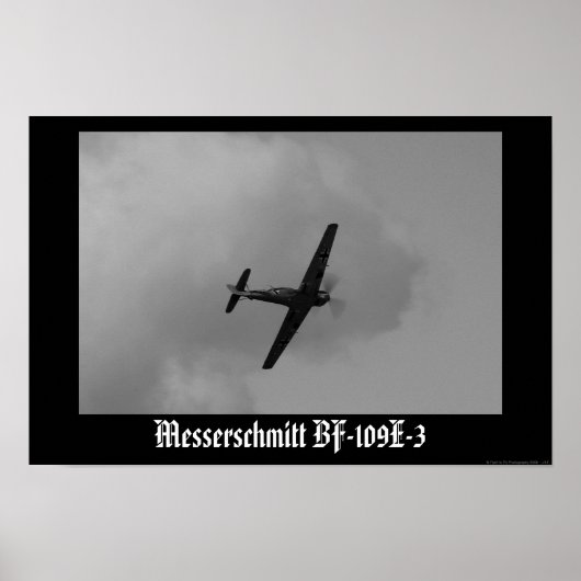 Luftwaffe Bf-109 E-3 Poster (Voorkant)