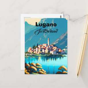 Lugano Suisse Carte Postale Art, Lugano Suisse