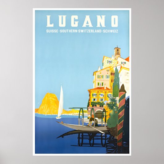 Lugano Suisse Impression d'art Affiche de voyage s (Devant)