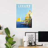 Lugano Suisse Impression d'art Affiche de voyage s (Bureau à domicile)