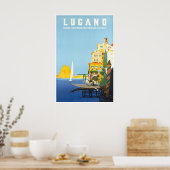 Lugano Suisse Impression d'art Affiche de voyage s (Cuisine)