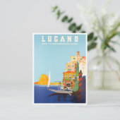 Lugano Suisse voyage vintage Carte postale (Debout devant)