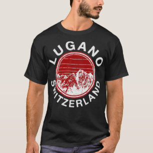 Lugano Zwitserland Retro Ski Vintage T-shirt