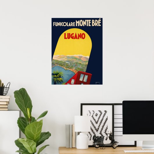Lugano, Zwitserland, uitzicht van landschap onder  Poster (Thuiskantoor)