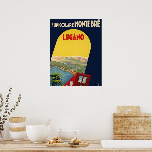 Lugano, Zwitserland, uitzicht van landschap onder  Poster (Keuken)