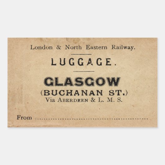 Luggage Glasgow Rechthoekige Sticker (Voorkant)
