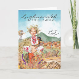 Lughnasadh Boerderij Harvest Holiday Kaart