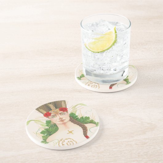 Lughnasadh Goddess Tailtiu Zandsteen Onderzetter (Zijkant)