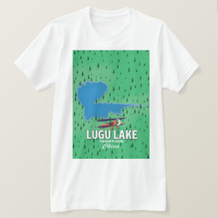 Lugu-meer, Yunnan-plateau, China kaart T-shirt